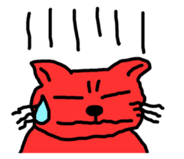 Red Cat in a bad mood sticker #7348414