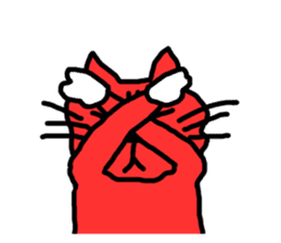 Red Cat in a bad mood sticker #7348417