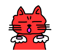 Red Cat in a bad mood sticker #7348420
