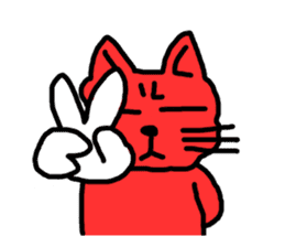 Red Cat in a bad mood sticker #7348421