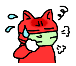 Red Cat in a bad mood sticker #7348422