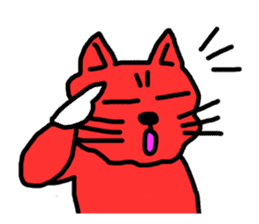 Red Cat in a bad mood sticker #7348423