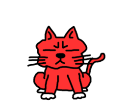 Red Cat in a bad mood sticker #7348424