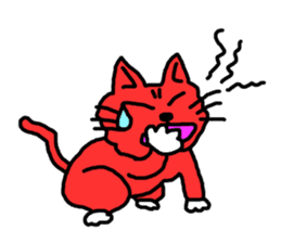 Red Cat in a bad mood sticker #7348425