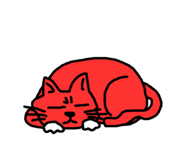 Red Cat in a bad mood sticker #7348426
