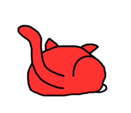 Red Cat in a bad mood sticker #7348427