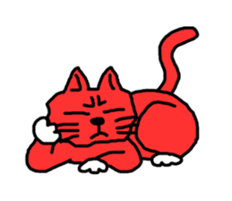 Red Cat in a bad mood sticker #7348428