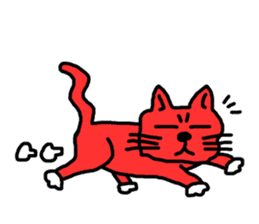 Red Cat in a bad mood sticker #7348430