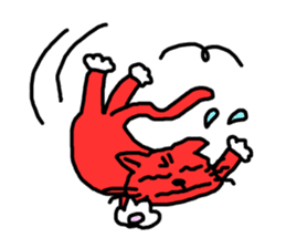 Red Cat in a bad mood sticker #7348431