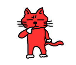 Red Cat in a bad mood sticker #7348432