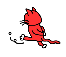 Red Cat in a bad mood sticker #7348434