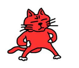 Red Cat in a bad mood sticker #7348435