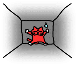 Red Cat in a bad mood sticker #7348436