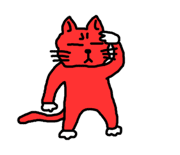 Red Cat in a bad mood sticker #7348438
