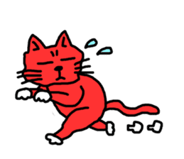 Red Cat in a bad mood sticker #7348439