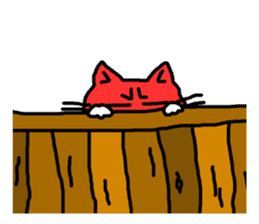 Red Cat in a bad mood sticker #7348440