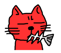 Red Cat in a bad mood sticker #7348441
