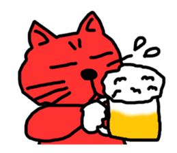 Red Cat in a bad mood sticker #7348442