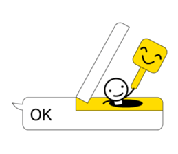 Simple balloon character sticker #7350001