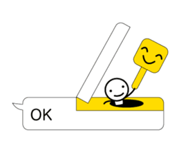 Simple balloon character sticker #7350001