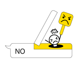 Simple balloon character sticker #7350002