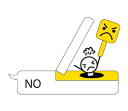 Simple balloon character sticker #7350002