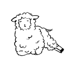 The cute lazy sheep sticker #7350429