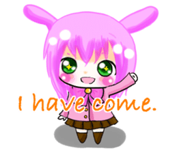 Warmly, girl and dark girl. English Ver. sticker #7351404