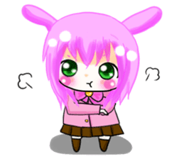 Warmly, girl and dark girl. English Ver. sticker #7351407