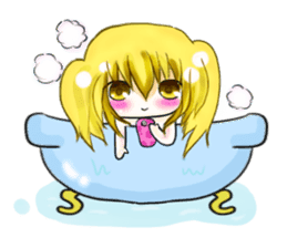 Warmly, girl and dark girl. English Ver. sticker #7351410