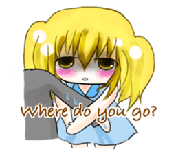 Warmly, girl and dark girl. English Ver. sticker #7351416