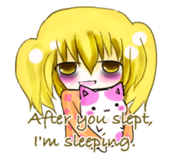 Warmly, girl and dark girl. English Ver. sticker #7351417