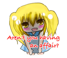 Warmly, girl and dark girl. English Ver. sticker #7351418