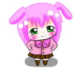 Warmly, girl and dark girl. English Ver. sticker #7351420