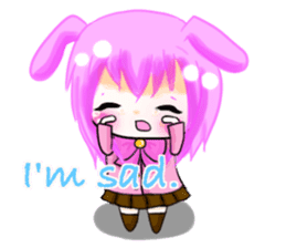 Warmly, girl and dark girl. English Ver. sticker #7351422