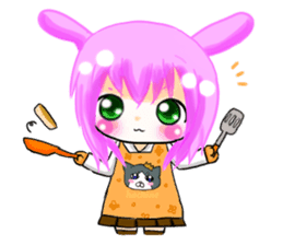 Warmly, girl and dark girl. English Ver. sticker #7351428