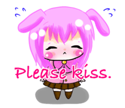 Warmly, girl and dark girl. English Ver. sticker #7351429