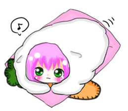 Warmly, girl and dark girl. English Ver. sticker #7351430