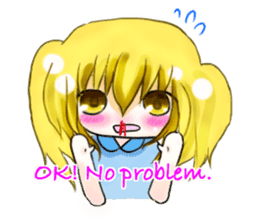 Warmly, girl and dark girl. English Ver. sticker #7351433