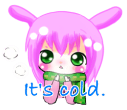 Warmly, girl and dark girl. English Ver. sticker #7351436