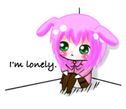 Warmly, girl and dark girl. English Ver. sticker #7351437