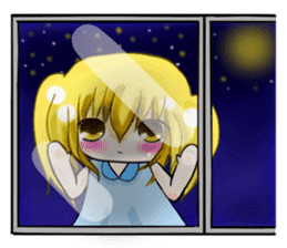 Warmly, girl and dark girl. English Ver. sticker #7351440