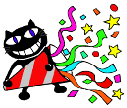 Hilarious black cat sticker #7355011