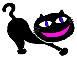 Hilarious black cat sticker #7355019