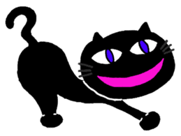 Hilarious black cat sticker #7355019