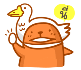 orange Bear puppet 2 sticker #7355540