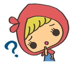 kawaii red girl sticker #7356530