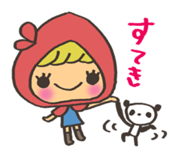 kawaii red girl sticker #7356537