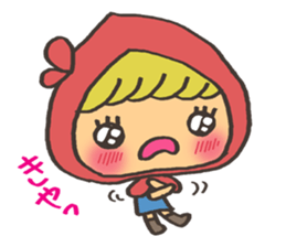kawaii red girl sticker #7356539