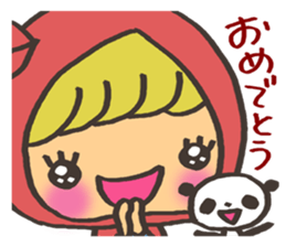 kawaii red girl sticker #7356544